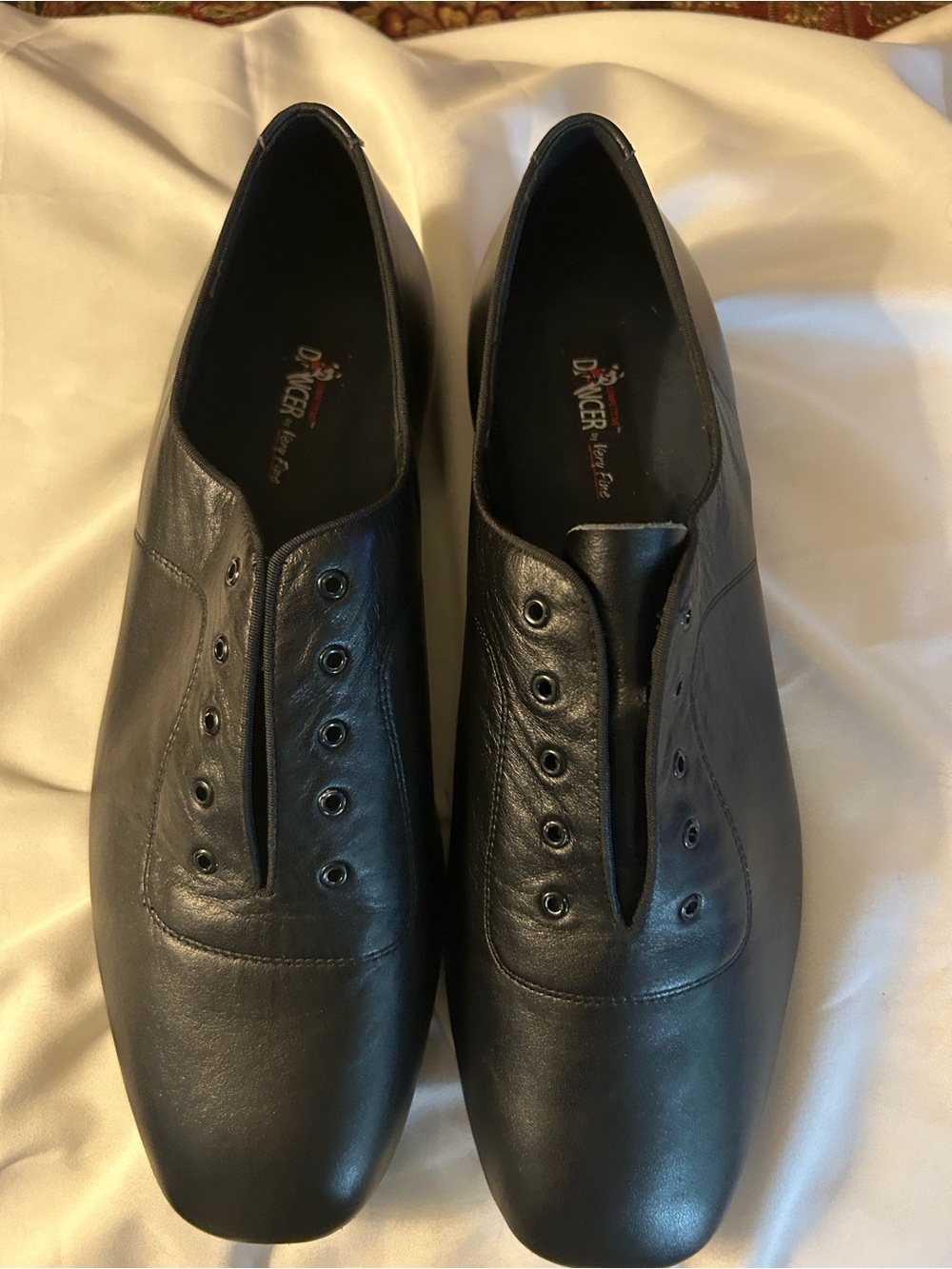 Black Leather Slip-On Men’s Dance Shoes no laces  CD 1417 by Dancer Very Fine.